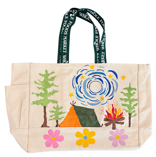 Campfire Under the Stars Heavy Canvas Tote