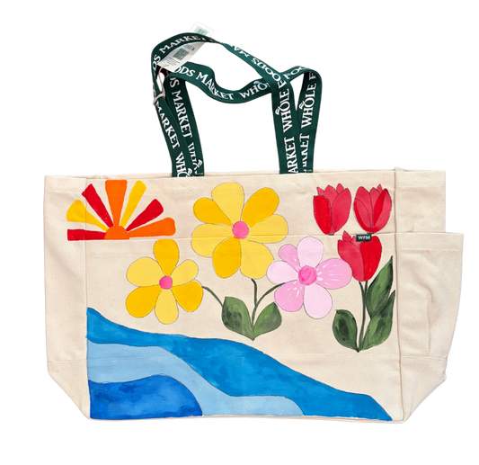 Fun Sunrise River Canvas Tote