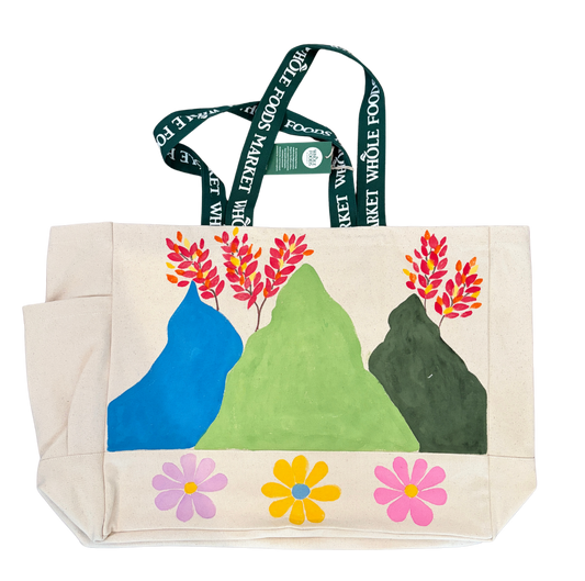 Mountain Bloom Canvas Tote